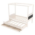 thumbnail image 6 of Twin Princess Canopy Platform Bed with Upholstered Headboard - Trundle & 3 Drawers, Storage Bed,Easy Assembly,Beige, 6 of 18