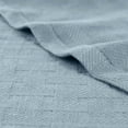 thumbnail image 6 of BNM Basketweave Cotton Blanket, Throw, Light Blue, 6 of 12