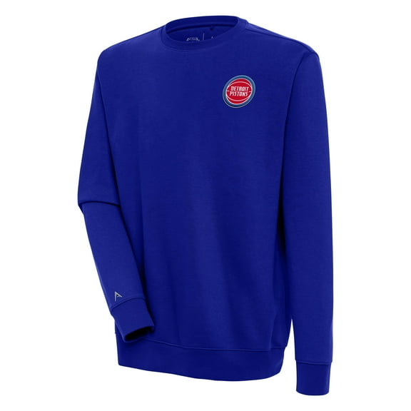 Men's Antigua Blue Detroit Pistons Victory Pullover Sweatshirt