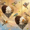 thumbnail image 7 of Handmade Heart Bird Nest (Alpaca Fiber): Dual-Season Outdoor Shelter, Nest Material Holder for Wild Birds – Ideal Garden Yard Art for Bird Enthusiasts (1PC), 7 of 7