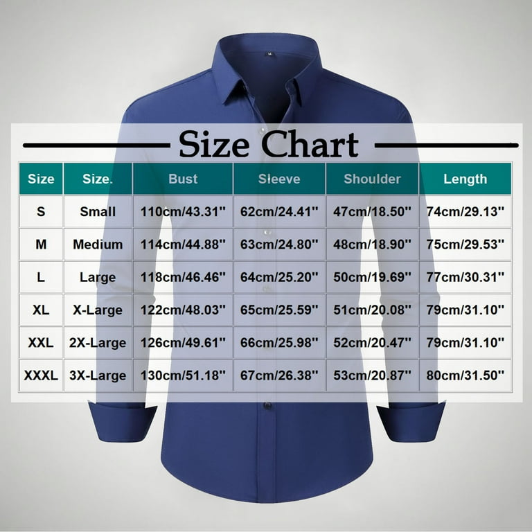 Regular Fit Shirt Men Dress Shirt Size Chart Dress Sizes For Men Store