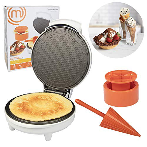 Waffle Cone and Bowl Maker Includes Shaper Roller and Bowl Press Homemade Ice 