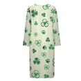 thumbnail image 4 of Yuyamidu St. Patrick's Day Womens Zipper Robe Long Lightweight Bathrobe Dog Paw Sleepwear Gown Green Leaf Long Sleeve Robes for Women Plus Size XL Ladies Lounge Dresses, 4 of 7