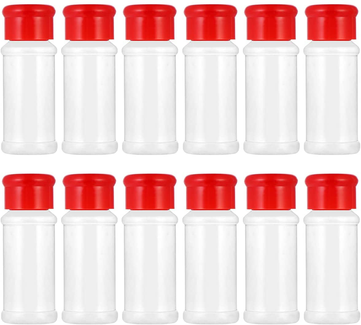 12PCS Plastic Spice Salt Pepper Shakers Seasoning Jar Pot BBQ Condiment Bottles 