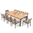 thumbnail image 5 of Crestlive Products 11-Piece Outdoor Dining Table Set for 10,Aluminum Patio Table and Chairs with Umbrella Hole, Brown, 5 of 13