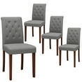 thumbnail image 3 of Pirecart Dining Room Chairs Set of 4, Modern Armless Side Chairs for Dining Room & Kitchen, Upholstered Fabric Chairs with Solid Wood Legs, Dark Gray, 3 of 9