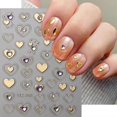thumbnail image 2 of Pegatinas de uñas KTAABTR en forma de corazón dorado y plateado para el día de San Valentín, 3D, 2 of 7
