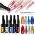 thumbnail image 2 of SDOHIG Magic Cushion Nail Art Pen, Mirror Chrome Polish, No Powder Float, Precision Control for Metallic Nail Art, Easy DIY, Long-Lasting Shine, 05 Blue, 2 of 8