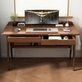 thumbnail image 3 of Wood Secretaire Office Desks Study Bedroom Simplicity Write Office Desks Computer Modern Bureaux Meuble Work Furniture QF50OD My Lux Decor Round, 3 of 29