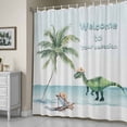 thumbnail image 4 of Shower Curtain for Bathroom Watercolor Palm Trees Green Dinosaur Waterproof Bath Curtains Shower Curtains with Hooks,Summer Seaside Bathroom Curtain Privacy Drapes for Bathtubs Toilet 36x72in, 4 of 9