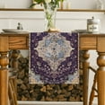 thumbnail image 2 of Boho Bohemia Style Purple Table Runner, Country Rustic Farmhouse Magical Mardi Gras Kitchen Dining Table Decoration for Home Party Decor 13x72 Inch, 2 of 6