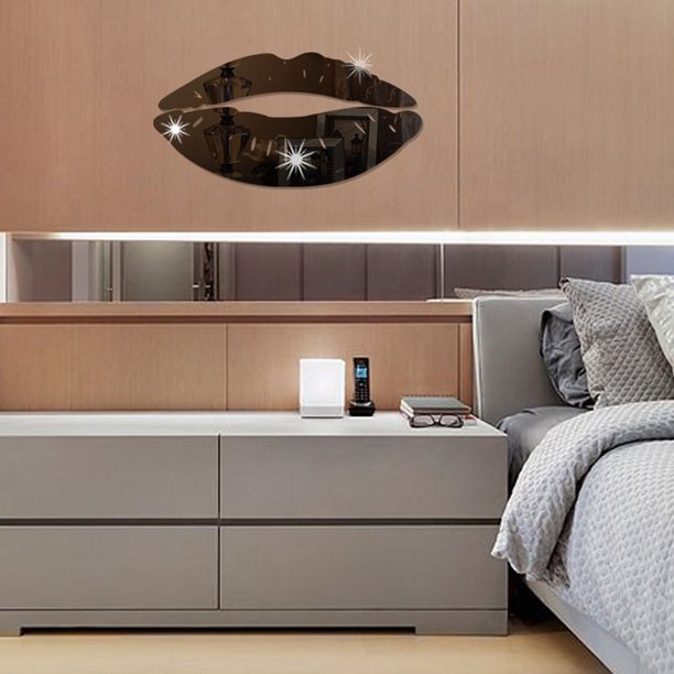 Follure Removable Lips Mirror Wall Stickers Decal Art Pvc Home Room Decoration Diy Walmart Com Walmart Com