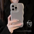 thumbnail image 3 of UTAH-Phone Case for iPhone 13 Case,Simple Wave Design Wavy Frame Soft Silicone Aesthetic for iPhone 13,Silver, 3 of 4