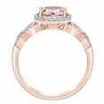 thumbnail image 3 of Pompeii 2 1/2 Ct Diamond & Morganite Cushion Halo Ring 10k Rose Gold Lab Grown, 3 of 3