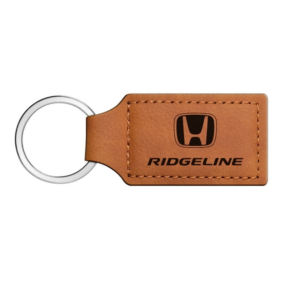 iPick Image for Honda Ridgeline Rectangular Brown Leather Key Chain, Official Licensed