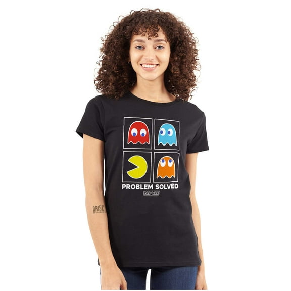 Problem Solved Pacman Women's T Shirt Ladies Tee Brisco Brands S
