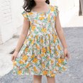 thumbnail image 2 of LUOGENLI Dresses for Girls 8-10 Party Girl's Summer Boho Strap Tiered Maxi Cute Vacation Dresses Dresses for Girls 12-14 Trendy Girls Dresses Yellow 10-12 Years, 2 of 4