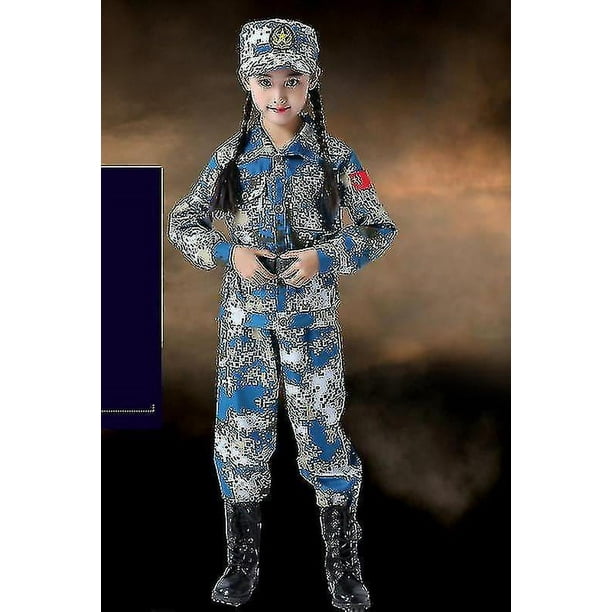 Uniformes de entrenamiento militar para niños, disfraces de fiesta de campamento de verano de camuflaje táctico de combate para niños, trajes del ejército de Halloween para niñas