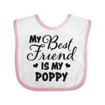Inktastic My Best Friend is My Poppy with Hearts Boys or Girls Baby Bib