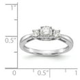 thumbnail image 2 of Solid 14K White Gold Three Stone Engagement Ring with CZ Cubic Zirconia Size 8, 2 of 3