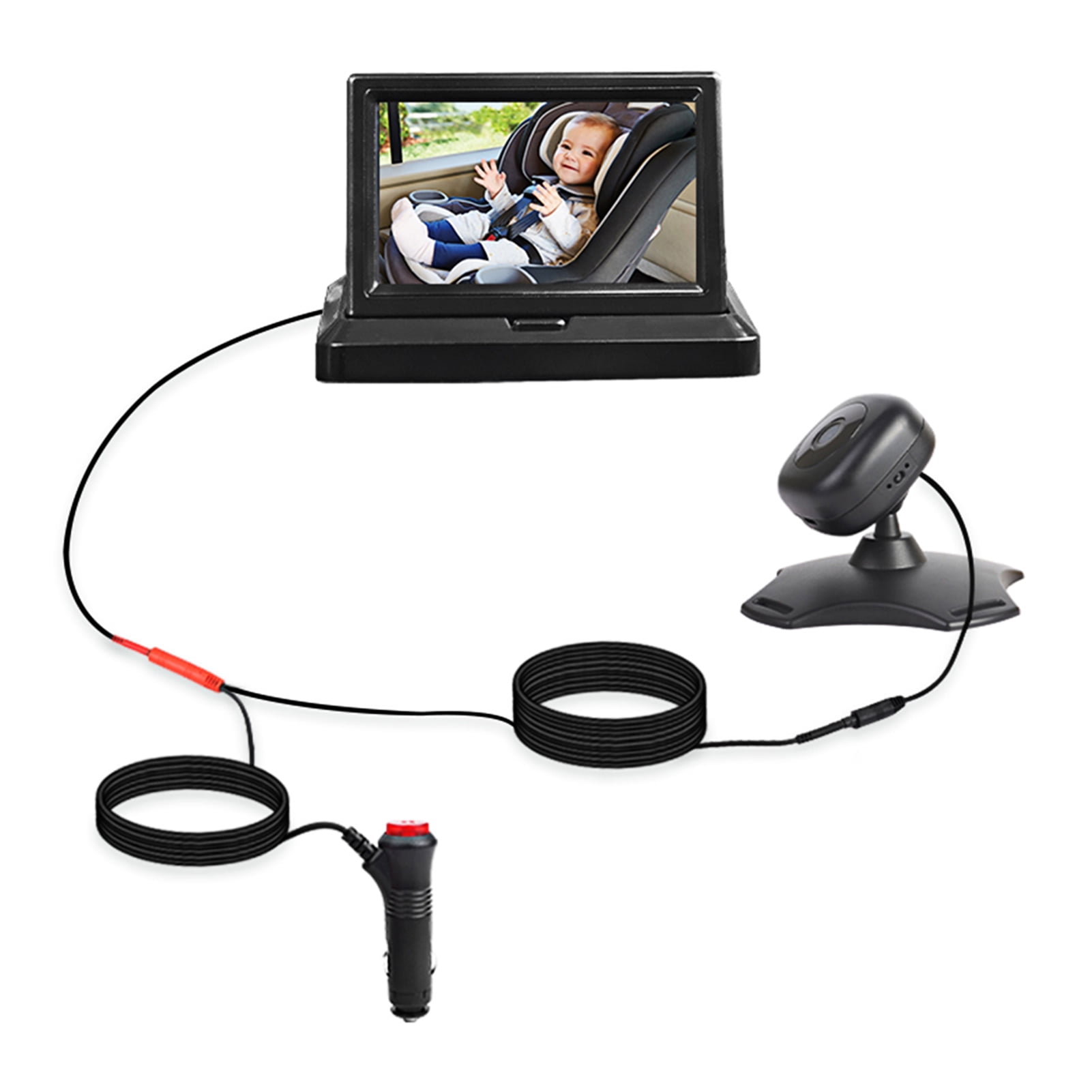 Car Monitor Safety Car Seat Mirror with 4.3 Inch Large Display Screen