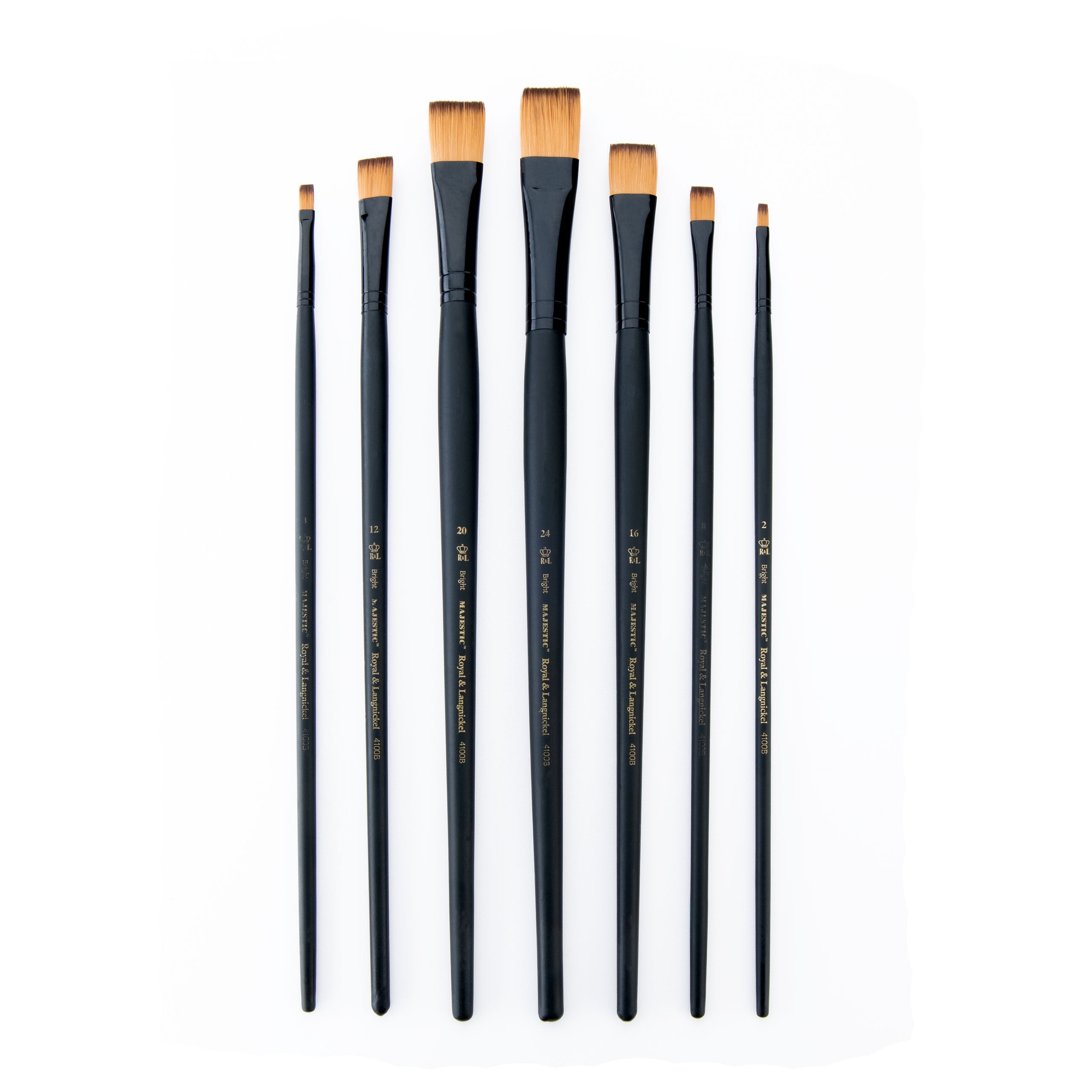 Royal & Langnickel - Majestic 8pc Short Handle Artist Paint Brush Set -  Shader/Wash 