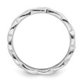 thumbnail image 2 of 925 Sterling Silver Stackable Expressions White Enamel Ring Size: 7; for Adults and Teens; for Women and Men, 2 of 5