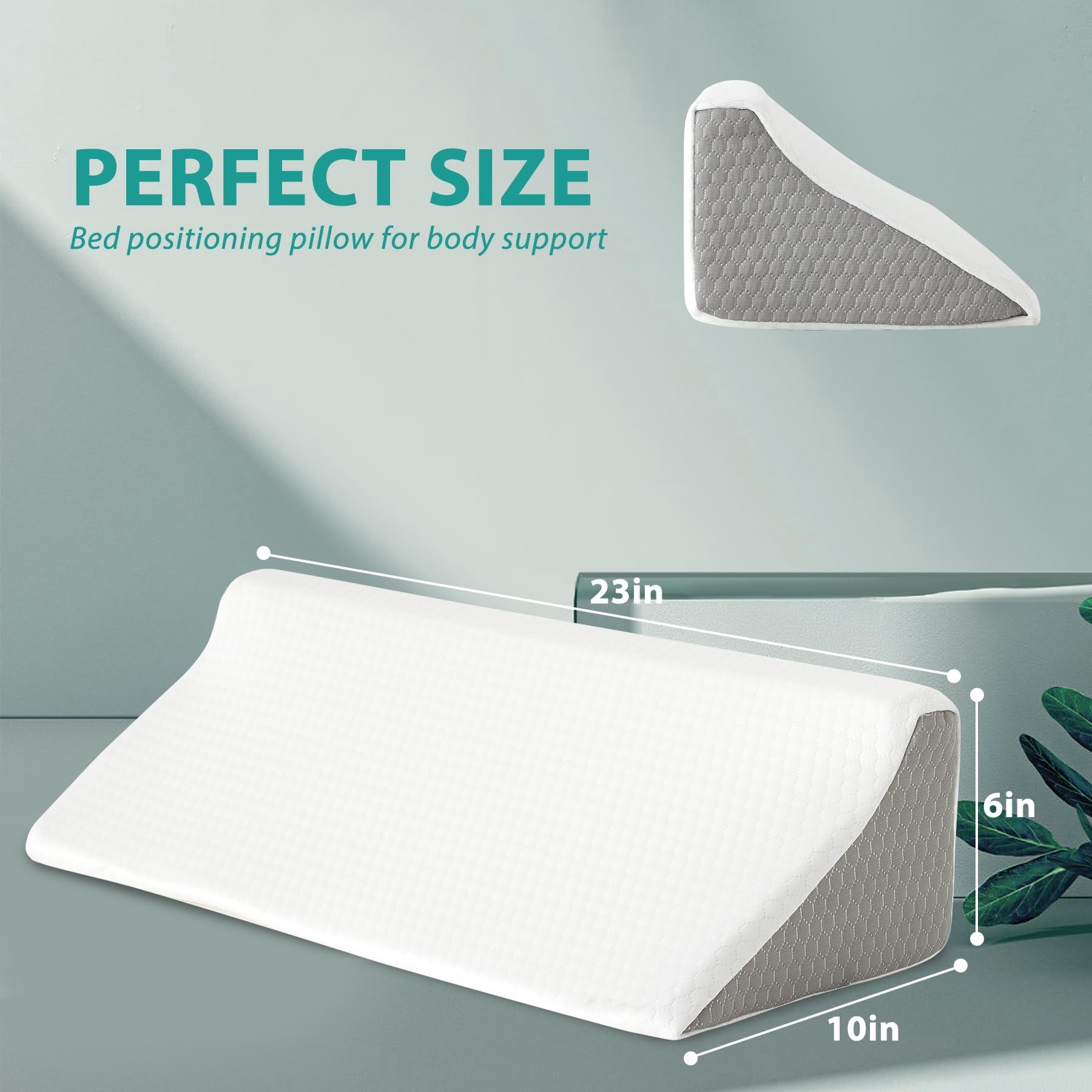 Wedge Pillow For Side Sleeping  Comfort Foam Sleeper Bed Wedges & Body Positioners After Support Preventing White/grey