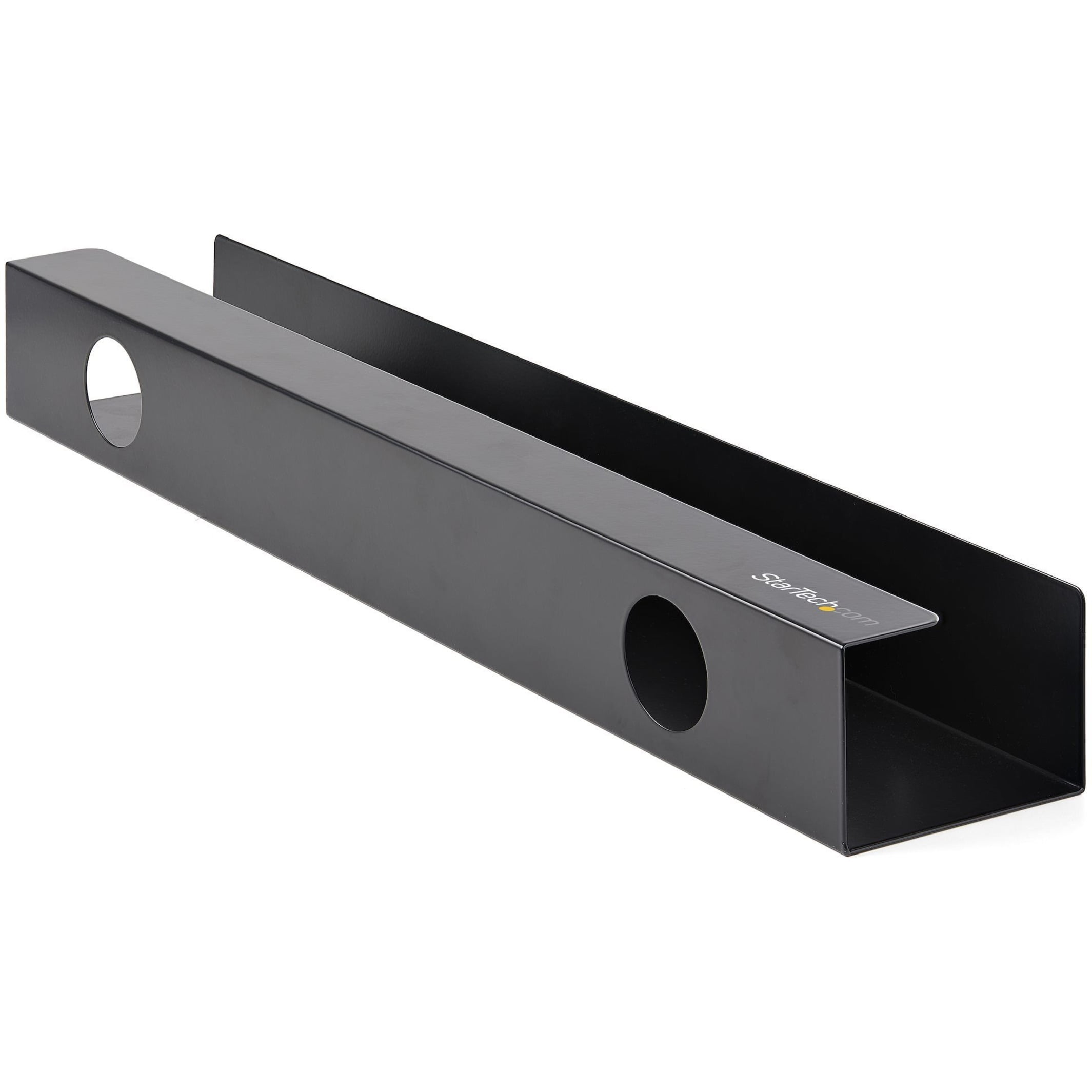 Under Desk Cable Management Tray, Cable Tray Organizer/Manager, Desk/Table Mount, Cord/Power Strip Holder, 23-1/2"L x 4-1/2"D, Black