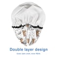 thumbnail image 4 of Shower Caps,White Highland Cow Floral Pattern Waterproof Shower Cap for Women 4 Pieces,Double Reusable Hair Cover for Shower PEVA Elastic Stretch Hem, 4 of 7