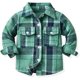 thumbnail image 1 of Baby Boys Girls Flannel Shirt Jackets Toddler Plaid Long Sleeve Lapel Button Shirts Fall Winter Warm Coat Outwear4-5T, 1 of 3