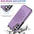 thumbnail image 4 of A14 Phone Case,Designed for Samsung Galaxy A14 5G Case Wallet with Card Holder,Mandala Emboss PU Leather with Kickstand Credit Card Slots Magnetic Clasp Slim Flip Case for Galaxy A14 5G (Purple), 4 of 7