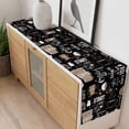 thumbnail image 4 of Coffee Black Table Runner - 70 Inch Long, Kitchen Dining Table Runner Dresser Scarves, Brown Beans Cup Dessert Drink Monochrome Farmhouse Decor for Coffee Tables Wedding Party Banquet, 4 of 8