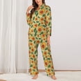 thumbnail image 2 of Daiia Leaves Avocado for Women's Long-Sleeved Pajama Set – Soft & Comfortable Sleepwear Button-Up Pajamas Cozy Lounge Wear-Medium, 2 of 7