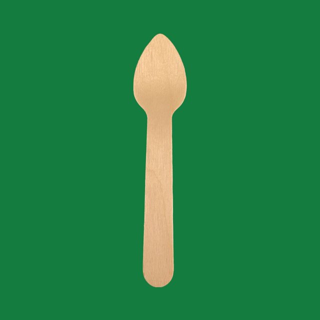 Cuillère en Bois de 4 Po (100 % Compostable et Recyclable) 2000 Unités / Paquet