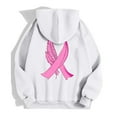 thumbnail image 6 of Zip Up Hoodie Women Lightweight Cropped Hoodie Look Women's Zip Up Hoodie Pullover Cancer Awareness Month Long Sleeve Pocket Drawstring Casual Sweatshirt For Everyday Wear, 6 of 6