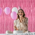 thumbnail image 5 of 4 Pack Pink Party Decorations, 3.28 FT x 7.05 FT Pink Backdrop, Metallic Tinsel Backdrop Fringe Curtains Backdrop Curtains, Photo Backdrop Party Supplies Birthday Party Decorations, 5 of 7