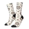 thumbnail image 1 of Wukai Anchor with Rope Print Contrast Color Mid-tube Socks, 3D Printing Design Adult Socks, High Elastic Breathable Sports Socks, Suitable for Daily,Unisex, 1 of 6