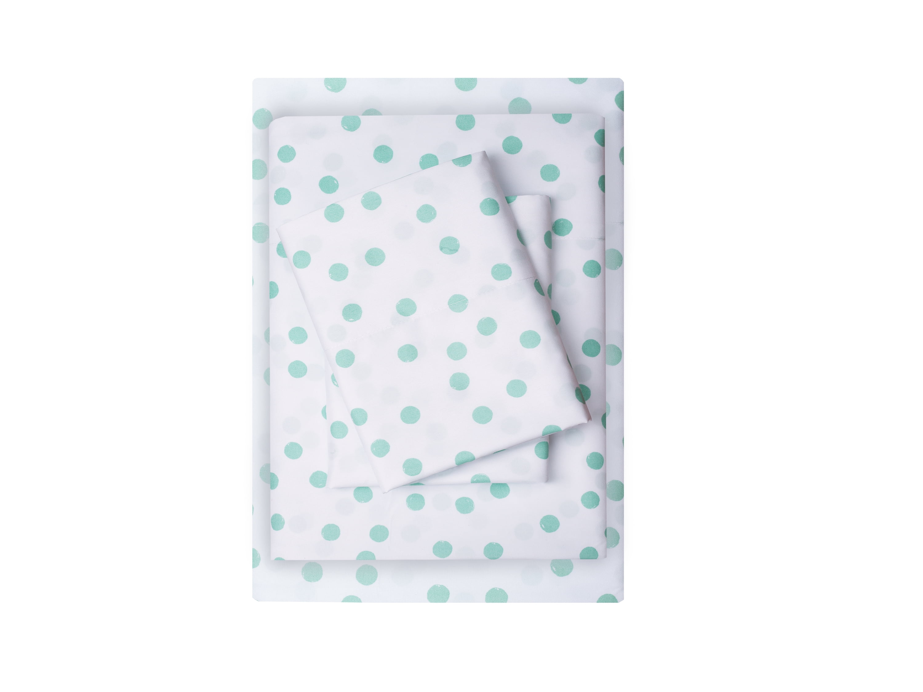 Mainstays Ultra Soft High Quality Microfiber Adult/Teen Sheet Sets, Teal Dot, Queen
