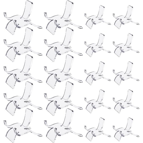shiyou-Acrylic Triangle Display Holder, 20 Pcs Crystal Display Stand for Stones Clear Plastic Display Easel Stands for Rock Mineral Agate Fossil Coral Geodes Small Collectibles, 2 Sizes