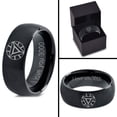 thumbnail image 4 of Tungsten Quote I Love You 3000 Engraved Band Ring 8mm Men Women Comfort Fit Black Dome Brushed Polished, 4 of 4