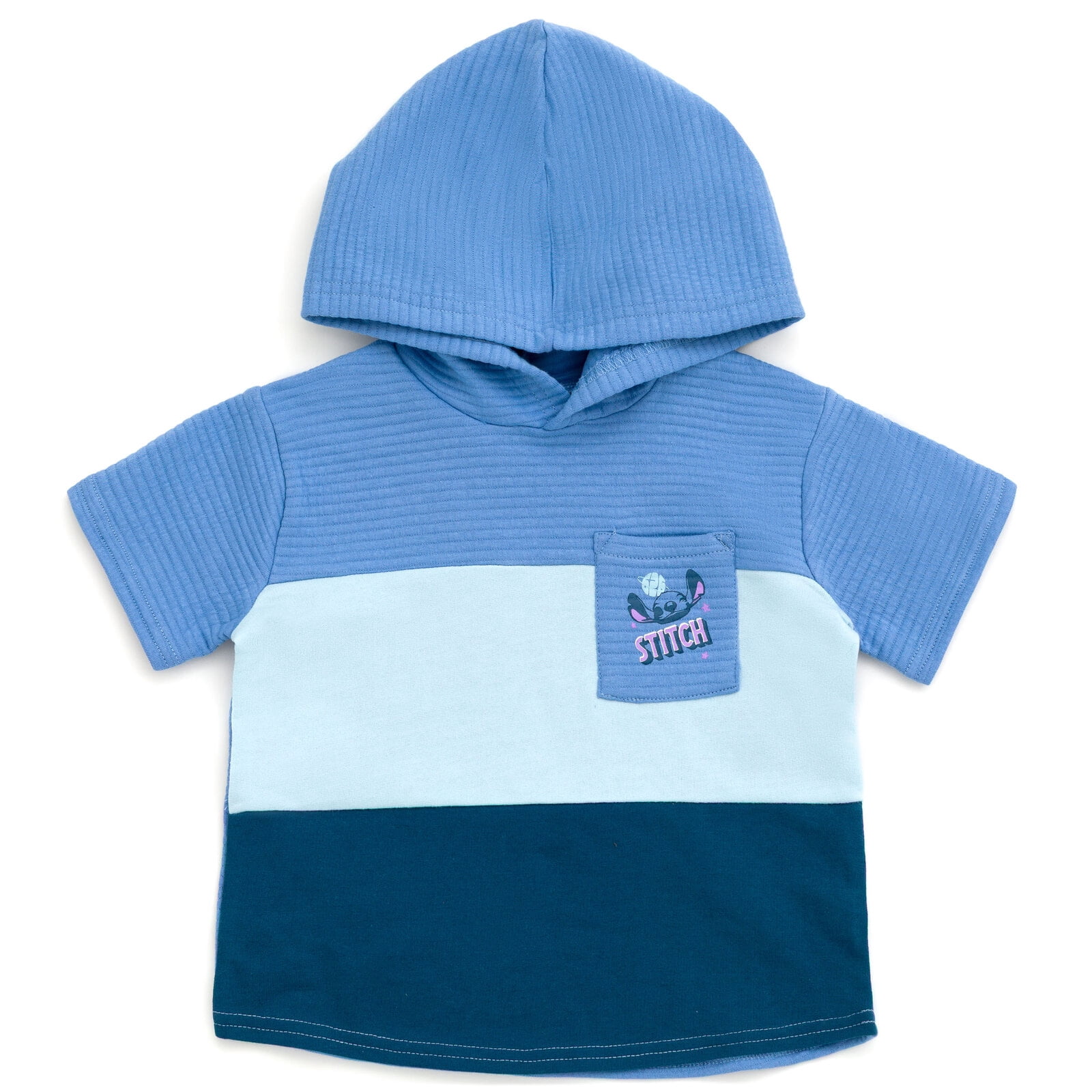 Disney Lilo & Stitch Toddler Boys' 2-Piece Hooded Tee and Shorts Set Navy Blue Stitch