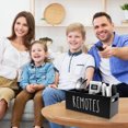 thumbnail image 3 of TV Remote Control Holder with 3 Compartment for Living Room Wooden Controller Organizer Smooth Bedside Table Organizer for Nightstand Black, 3 of 11