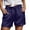Dark Blue, variant on Yindaity Ladies Shorts Women's Casual Elastic Waist Lounge Shorts Comfy Stretch Lace Trim Summer Linen Ruffle Shorts(Dark Blue,XL)