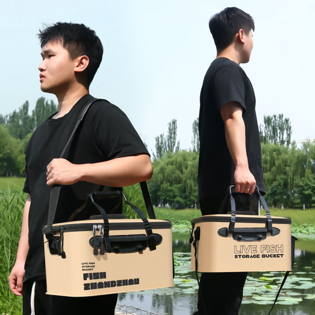 Fishing Tackle Box Water Bucket Foldable EVA Folding Fish Bucket with Handle