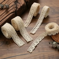 20 Yard Beige Scalloped Edge Lace Antique Crochet Cotton Lace Trim Vintage Decorative Lace Decorative Ribbon Lace Fabric for Sewing Craft Wedding Decoration,width 0.59 in