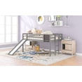 thumbnail image 3 of [ US IN STOCK] Twin size Loft Bed Wood Bed with Slide, Stair and Chalkboard,Gray, 3 of 9