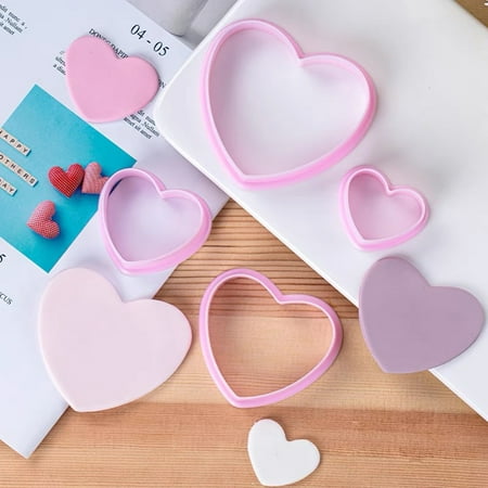

2 Set Cookie Template Non-stick Food Grade Heat-resistant DIY Heart Shaped Biscuit Stencil Kitchen Supplies