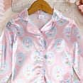 thumbnail image 5 of WUANDIXFA Girl Christmas Pajamas Feather Satin Silk Button Down Cute Outfit Nightgown Jammies Set,Pink,4-5 Years, 5 of 5