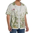 thumbnail image 4 of Sigee Herbs and Wildflowers Print Men's Shirts Casual Button Down Short Sleeve Summer Beach Shirt Hawaiian Vacation Shirts Tee Shirt-Large, 4 of 7